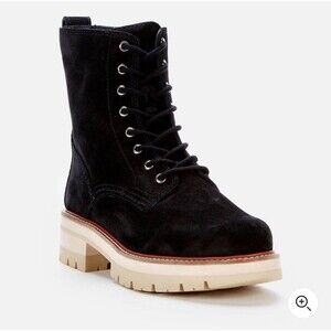 Clarks Orianna Hi Suede Lace Up Boots Women’s 8.5 Black Combat Chunky